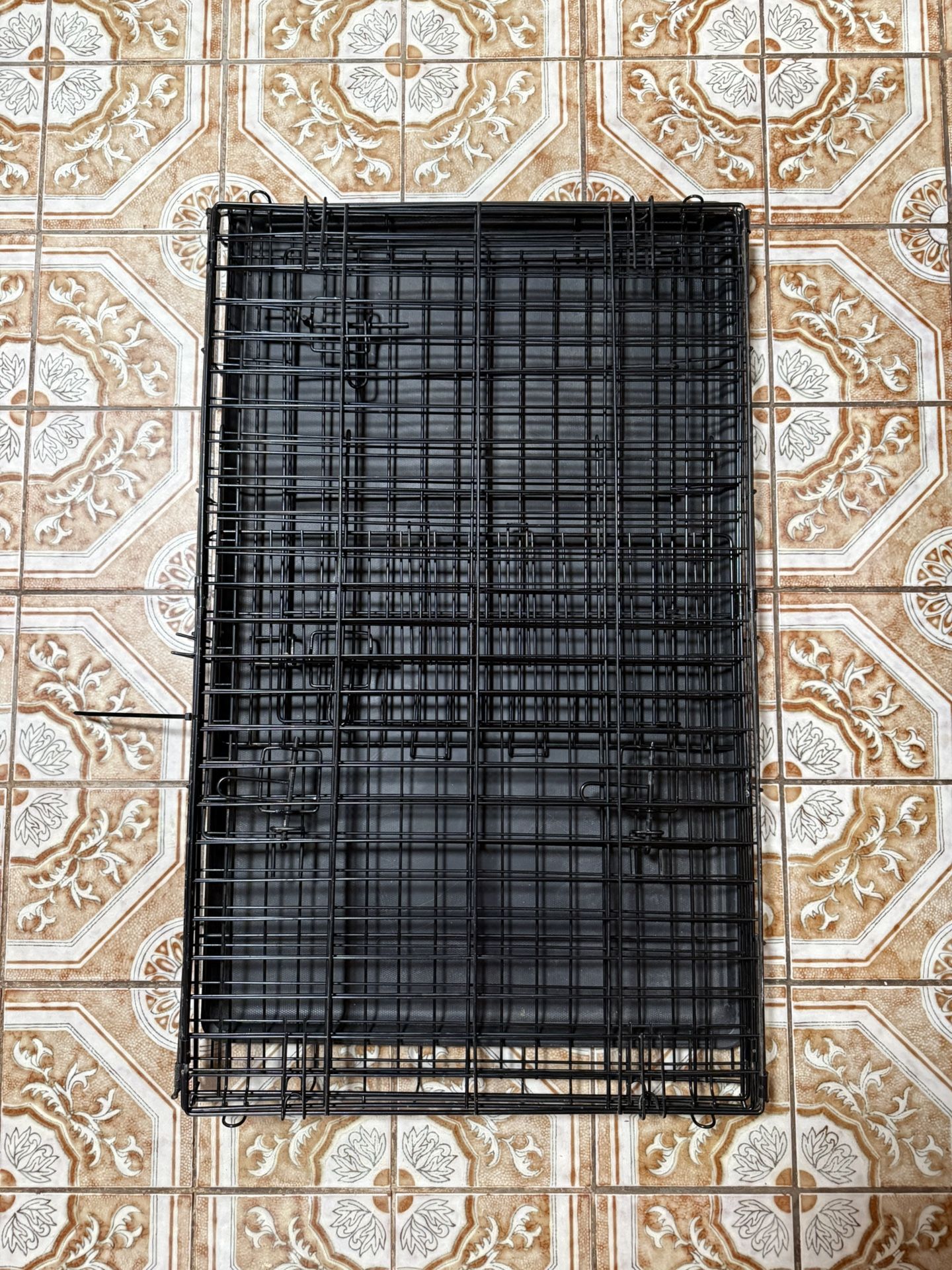 BestPet 48 inch Foldable Metal Dog Crate for Large Dogs, Double Door, Divider, Removable Tray(Black)