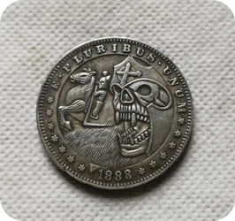 Hobo 1888 Morgan Dollar Skull Zombie Skeleton And Horse Coin / Token