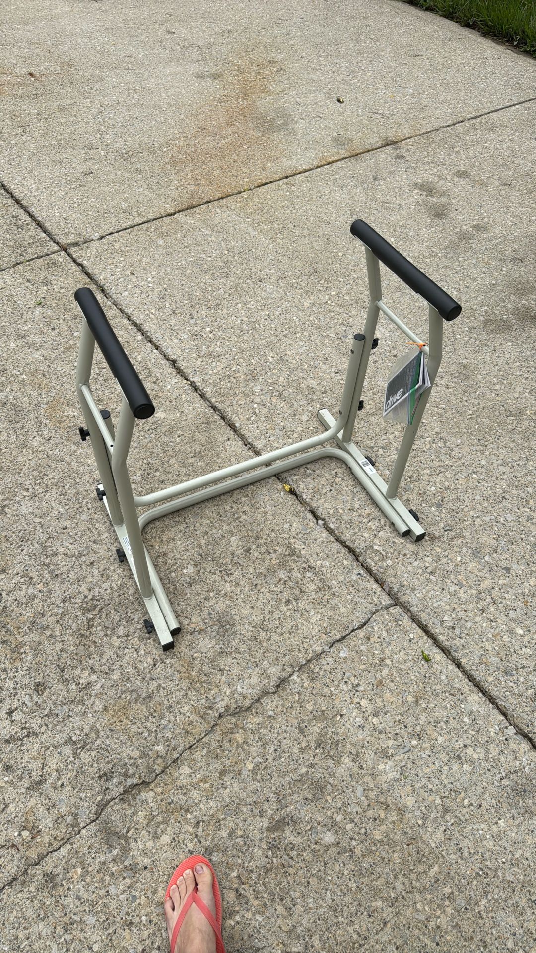 Drive Medical RTL12079 Stand Alone Toilet Safety Rail Aluminum - White