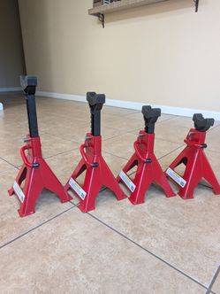 3 Ton 6000 Pounds Jack Stands Lock Pin Adjust 11.2-16.5in 4 Stands Rubber Pads