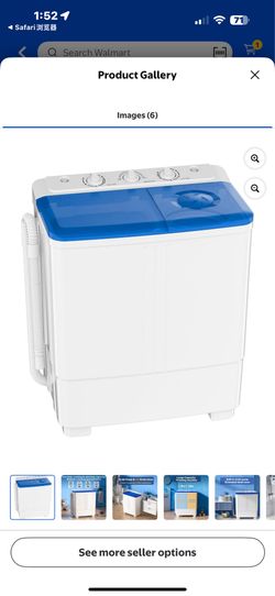 New in box Auertech Portable Washing Machine, 20lbs Twin Tub Washer Mini Compact Laundry Machine with Drain Pump, Semi-automatic 12lbs Washer 8lbs Spi