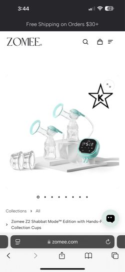 Zomee Z2 Shabbat Mode Edition with Hands-Free Collection Cups