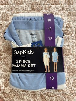 New With Tag Gap Kids 3 Pcs Pajama Set Sz 10