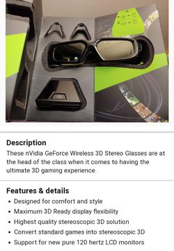 NVIDIA GeForce Wireless 3D Stereo Glasses Kit with Emitter