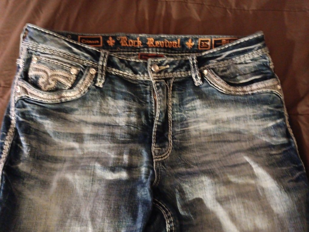Rock Revival Jean's Size 32 , Midrise Straight