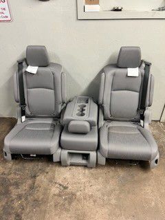 Brand New Gray Cloth Bucket Seats With Seatbelts And Middle Seat 