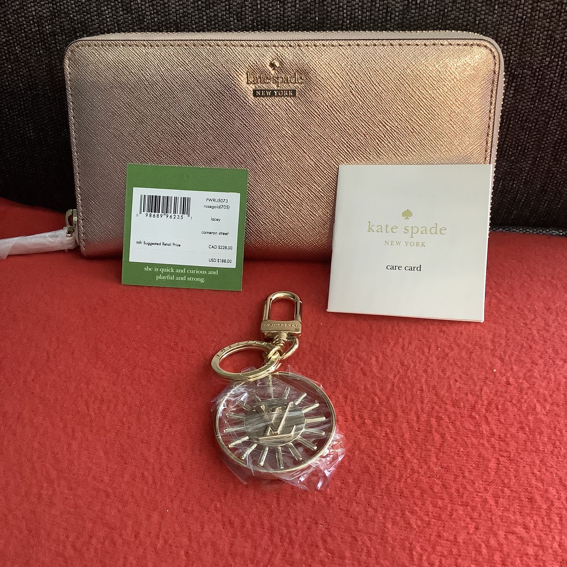 Kate Spade Rosegold Wallet PWRU5073 NWT With Free Gold Keychain
