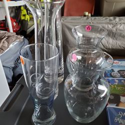 Glass Vases, Each 