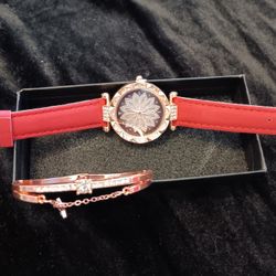  Quartz Watch and Bracelet Set