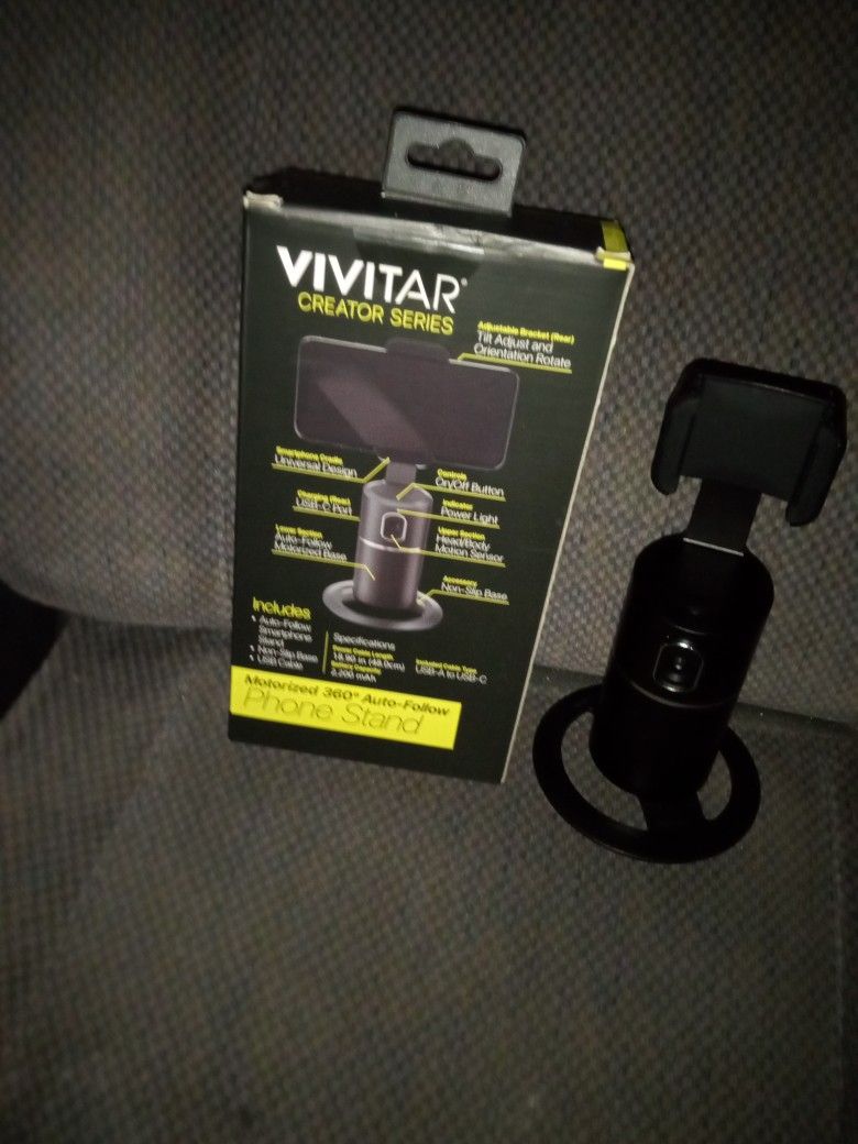 VIVITAR (Creator Series) PHONE STAND : Motorized 360° Auto-Follow Motion Sensor Tripod Equip