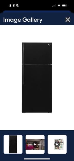 Whirlpool 14.3 cu ft Standard Depth 28-in Wide Top Freezer Refrigerator (Black)