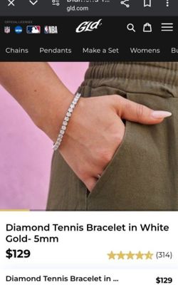 GLD Diamond Tennis Bracelet In White