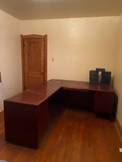 Unused wooden desk