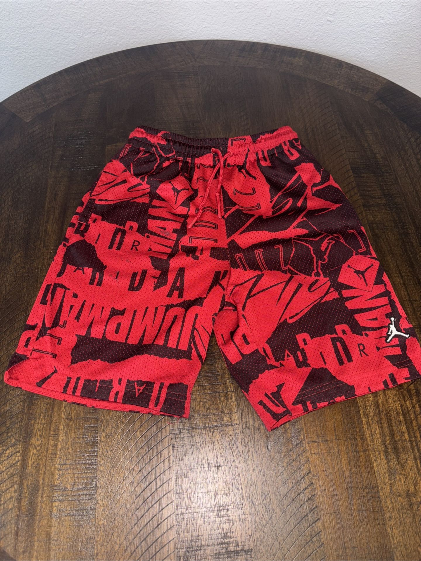 Air Jordan Red/Black Basketball Shorts 12-13 Years Sz LARGE