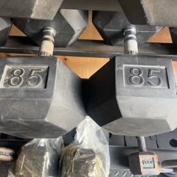 85 lbs Hex Dumbbell Weights….  Home Gym Fitness…