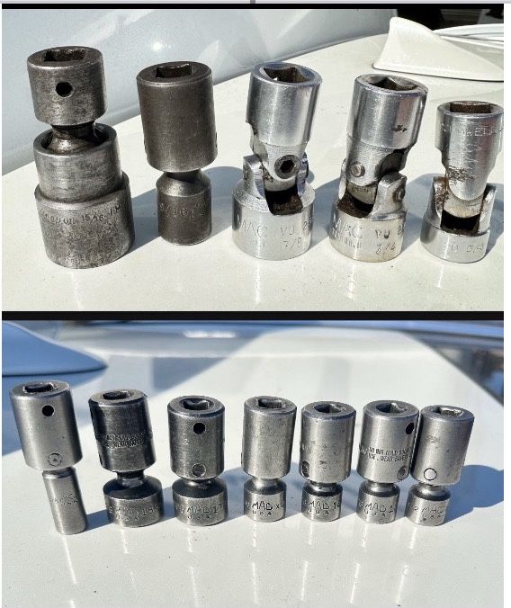 12 Swivel Sockets MAC/Snap-on/ Cornwell/ 1/2” & 3/8” Drive in Great Condition