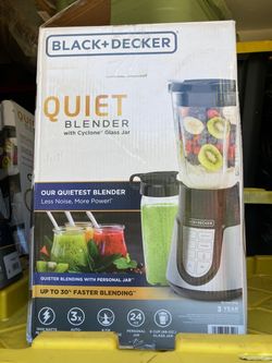 Black+Decker Quiet Blender with Cyclone Glass Jar