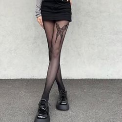 Women'S Butterfly Emo Fishnet Tights, Gothic  Punk  Lolita Witch Goddess Hollow Out , Women's Stockings & Hosiery , clothing clothes yoga pants 
