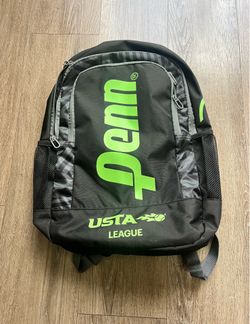 NEW Penn USTA League Tennis Backpack - Black & Neon Green