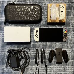 White Nintendo Switch OLED + Pokémon Game Case