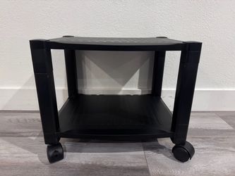2-Tier Plastic 4-Wheeled Rolling Printer Utility Cart