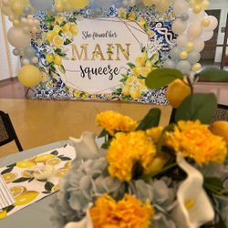 10x7ft Lemon Bridal Shower Backdrop She Found Her Main Squeeze