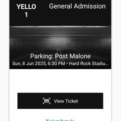 Post Malone Parking Hard Rock Stadium 6/8/2025