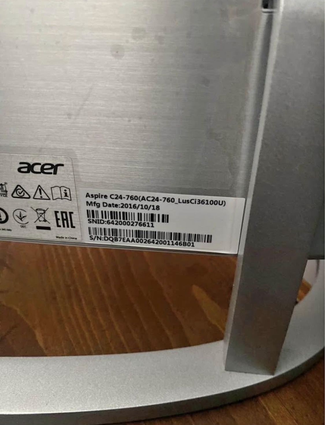 Acer all in one desktop 1Tb