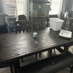 Dinning Room Table And Over Size Sectional 