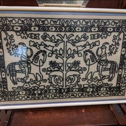Embroidered Art Mexican Mexico Cuadro