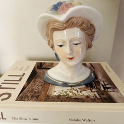 Vintage Lady Head VASE 7 inches.