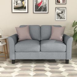3-Seat Sofa and Love Seat linen fabric (Gray)