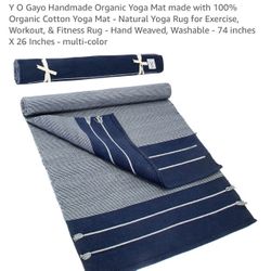 100% Organic Cotton Yoga Mat 74x26 inches