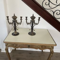 Two Antique Candle Holders
