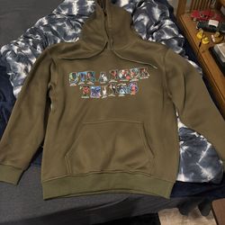 Stranger Things Hoodie Olive Green