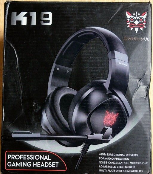 Gaming Headphones Onikuma K19 Headphones Black 3.5mm Connenction With Mic