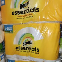 Bounty Essentials Paper Towels 4=8 Big Rolls! Brand New! 