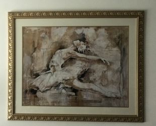 Ballerina painting with elegant frame