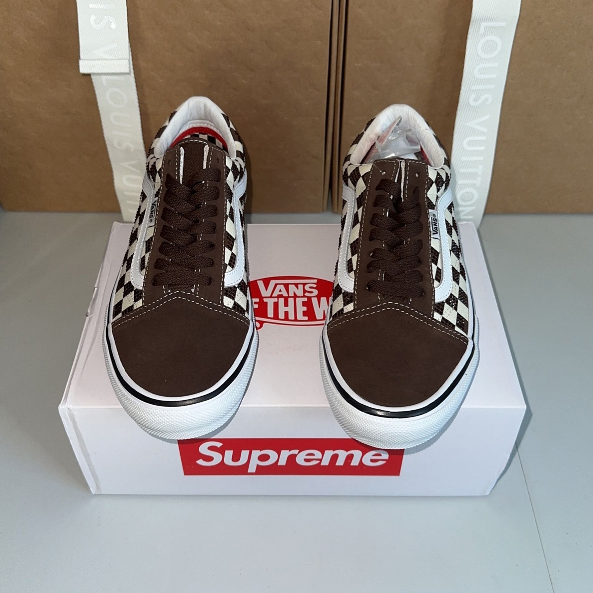 Vans X Supreme Swarovski Brown