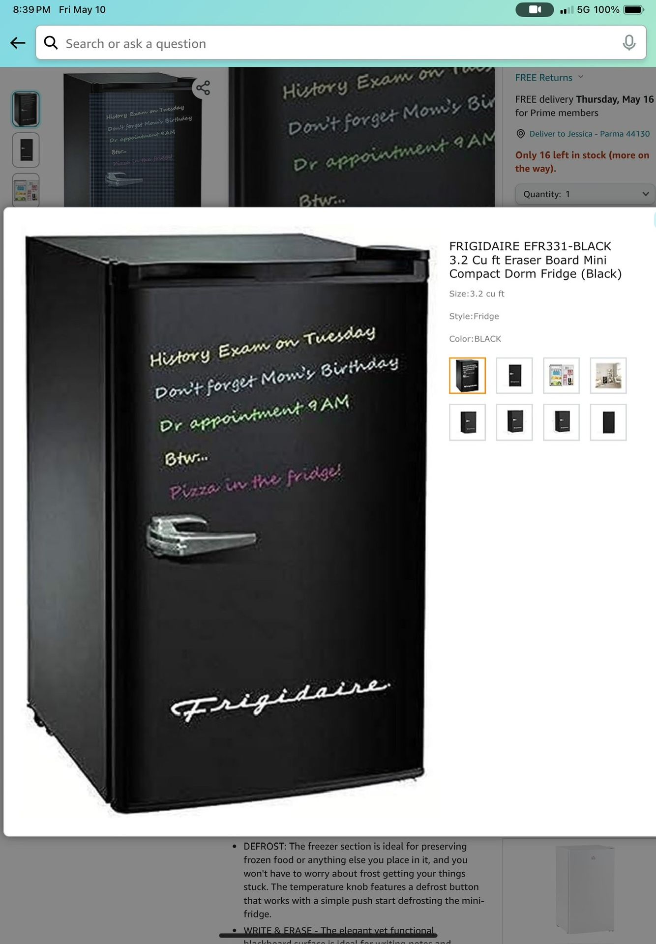 Mini Fridge - Frigidaire 3.2 CU Ft Eraser Board on all sides BRAND NEW IN BOX 