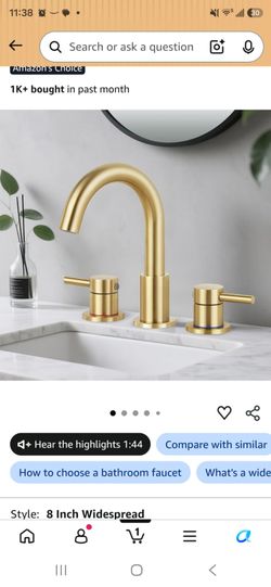 Gold vanity faucet