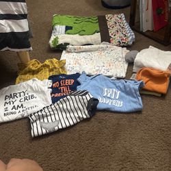 Baby Boy Clothes And Wash Clothes And Blankets 