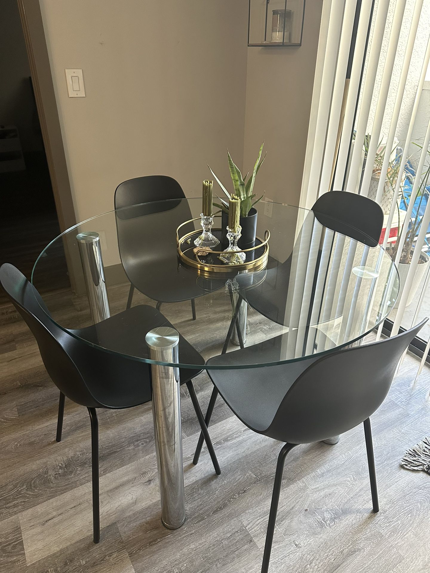 Glass Kitchen Table & Chairs