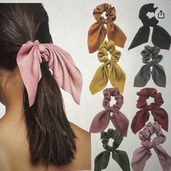 Solid Color Hair Ties 8 Pcs