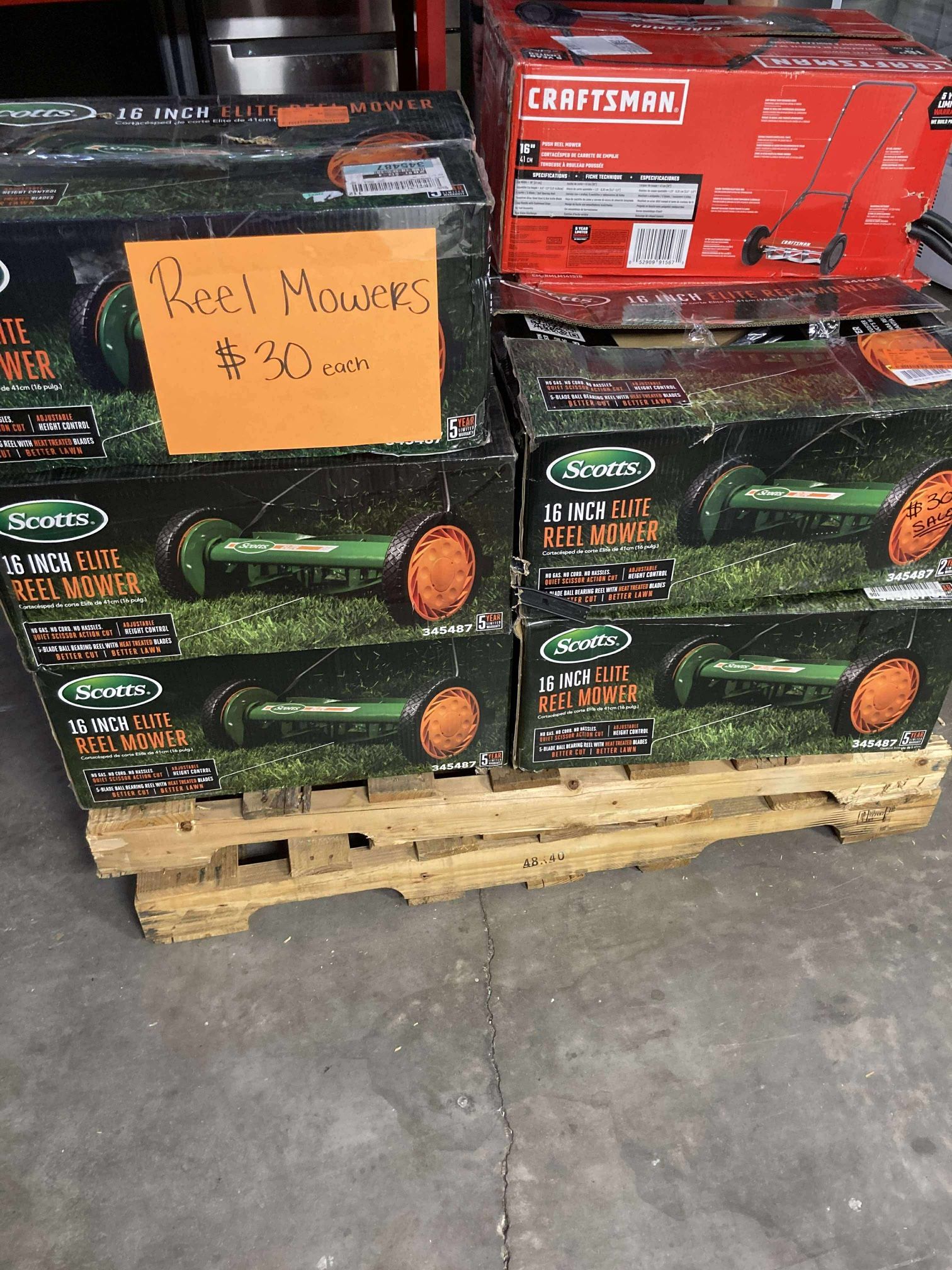 Scotts 16in Push Reel Mowers - $30 Each