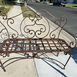 Vintage wrought iron bench $250 OBO.