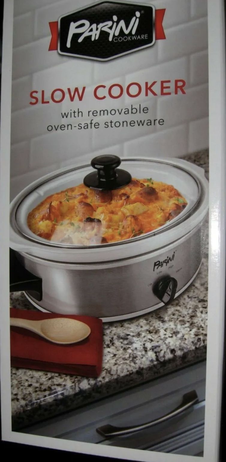 Parini Casserole Cooker - Slow Cooker - Oven Safe Removable Stoneware ~2.5  Quart