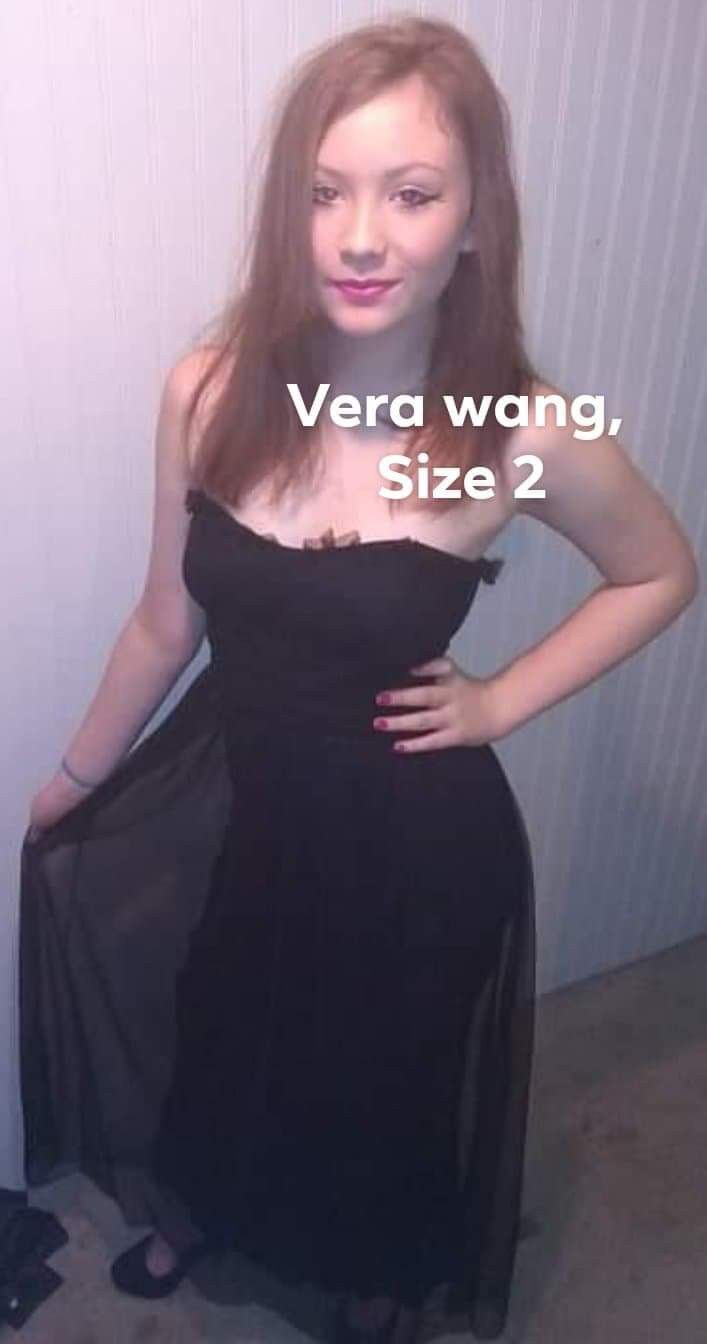 Vera wang size 2 black halter with long sheer now and over fabric