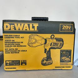 DEWALT DCE350M2, 20V MAX DIELESS CABLE CRIMPING TOOL KIT NEW IN BOX