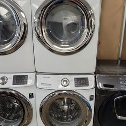 Samsung Front Load Washer and Stackable Gas Dryer Set